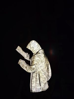 銀製の明るく強い反射伸縮織物の高い気力のジャケット物質的なEN20471 ANSI107