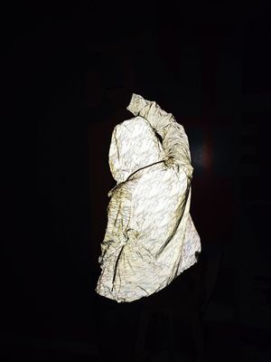 灰色の暗藍色の衣類140cmの販売の反射材料のための反射生地テープ